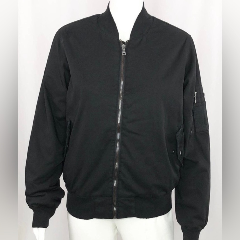 Hudson Jeans szLarge Ladies Puffer Bomber Black Jacket